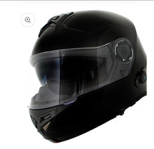 Load image into Gallery viewer, Milwaukee Leather “MayDay” Modular Helmet- Glossy Black with Built in Bluetooth Intercom, Speaker & Microphone