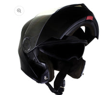 Load image into Gallery viewer, Milwaukee Leather “MayDay” Modular Helmet- Glossy Black with Built in Bluetooth Intercom, Speaker & Microphone