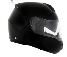 Load image into Gallery viewer, Milwaukee Leather “MayDay” Modular Helmet- Glossy Black with Built in Bluetooth Intercom, Speaker & Microphone