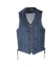 Load image into Gallery viewer, Men's Dark Blue Denim Gun Pocket Club Vest