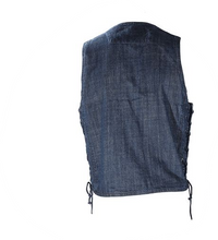 Load image into Gallery viewer, Men's Dark Blue Denim Gun Pocket Club Vest