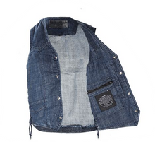 Load image into Gallery viewer, Men's Dark Blue Denim Gun Pocket Club Vest