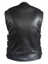 Load image into Gallery viewer, Men Tactical Cowhide Leather Vest with 3 Adjustable Straps