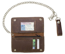 Load image into Gallery viewer, Heavy Duty Dark Brown Leather Chain Wallet