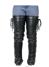 Load image into Gallery viewer, Thigh High Leather Laced Leggings
