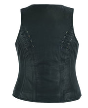 Load image into Gallery viewer, Women&#39;s Premium Naked Goat Skin Vest with Eyelets &amp; Laces
