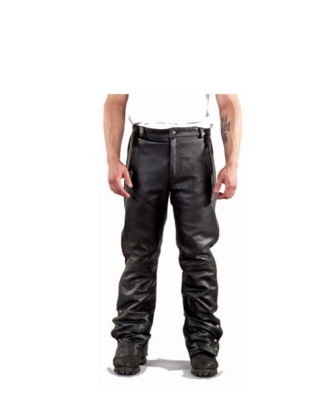 Men Leather Motorcycle Jeans