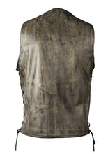 Load image into Gallery viewer, Distressed Brown Motorcycle Vest