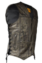 Load image into Gallery viewer, Distressed Brown Motorcycle Vest
