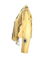 Load image into Gallery viewer, Mustard Fringe, Bone, Bead Leather