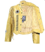 Load image into Gallery viewer, Mustard Fringe, Bone, Bead Leather