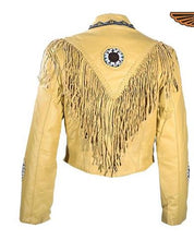 Load image into Gallery viewer, Mustard Fringe, Bone, Bead Leather