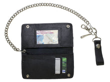Load image into Gallery viewer, Heavy Duty Black Leather Chain Wallet