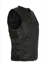 Load image into Gallery viewer, Women’s Tactical Leather Motorcycle Vest with 3 Adjustable Straps