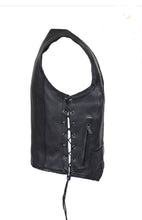 Load image into Gallery viewer, Ladies Cowhide Leather Motorcycle Vest With 7 Pockets