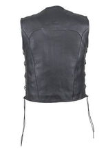 Load image into Gallery viewer, Mens Leather Motorcycle Club Vest With No Collar