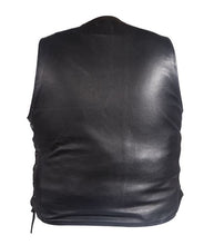 Load image into Gallery viewer, Mens Plain Leather Motorcycle Vest