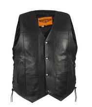 Load image into Gallery viewer, Mens Plain Leather Motorcycle Vest