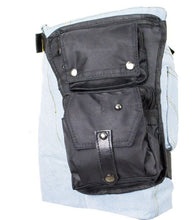 Load image into Gallery viewer, Black Textile Multi Pocket Thigh Bag with Gun Pocket