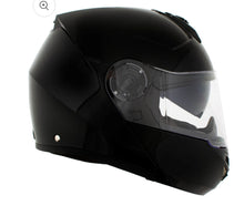 Load image into Gallery viewer, Milwaukee Leather “MayDay” Modular Helmet- Glossy Black with Built in Bluetooth Intercom, Speaker &amp; Microphone
