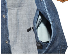 Load image into Gallery viewer, Men&#39;s Dark Blue Denim Gun Pocket Club Vest
