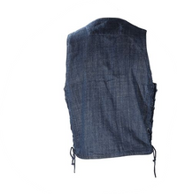 Load image into Gallery viewer, Men&#39;s Dark Blue Denim Gun Pocket Club Vest
