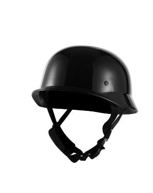 Shiny All Black German Motorcycle Helmet