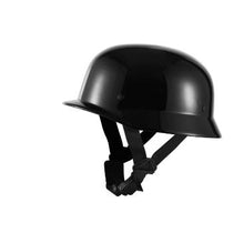 Load image into Gallery viewer, Shiny All Black German Motorcycle Helmet
