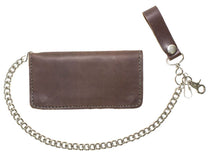 Load image into Gallery viewer, Heavy Duty Dark Brown Leather Chain Wallet
