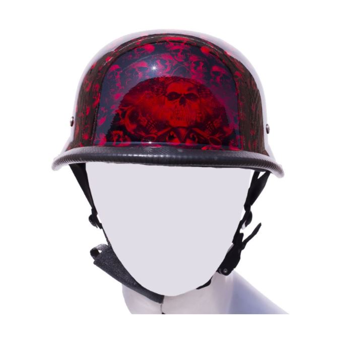 Burgundy Skull Graveyard German Novelty Helmet – Icon Biker Gear