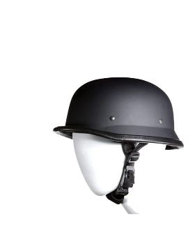 german motorcycle half helmet low profile matt black Flat Black German Helmet – Icon Biker Gear