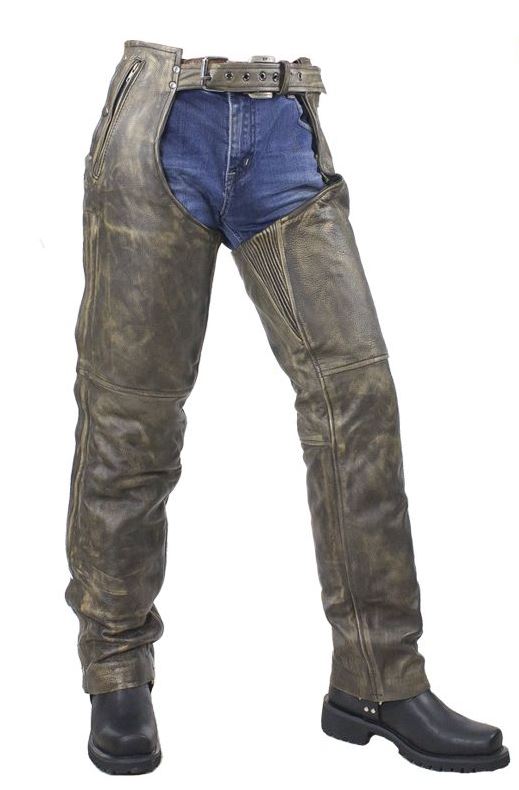 Distressed Brown Chaps