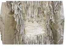 Load image into Gallery viewer, Women  Leather Jacket With Beads, Studs, Bone &amp; Fringe With Snaps
