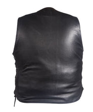 Load image into Gallery viewer, Mens Plain Leather Motorcycle Vest
