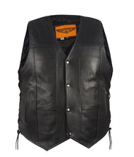 Load image into Gallery viewer, Mens Plain Leather Motorcycle Vest
