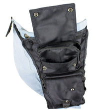 Load image into Gallery viewer, Black Textile Multi Pocket Thigh Bag with Gun Pocket

